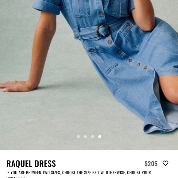 Sezane Raquel Dress Light Blue - Size 10 - Picture 2 of 6